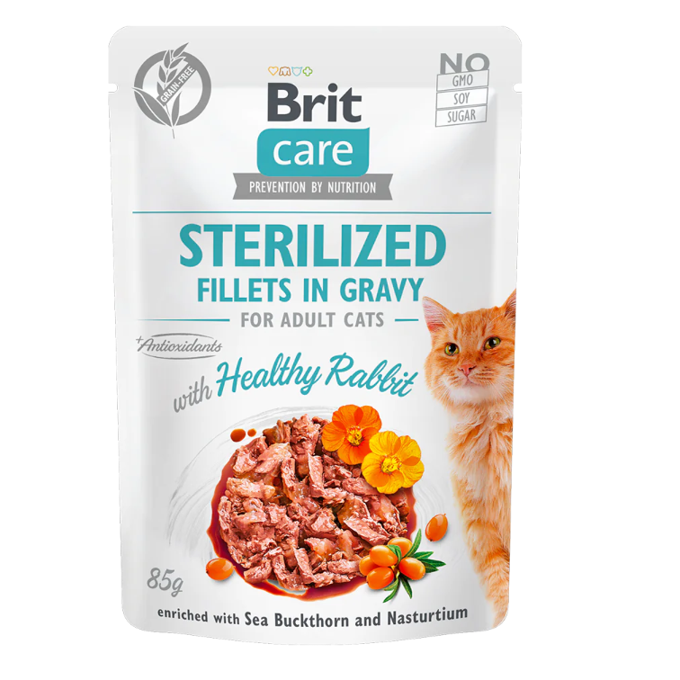 Brit Care Pochons en Sauce Pour Chat Stérilisé Healthy Rabbit (Lapin) 85 g