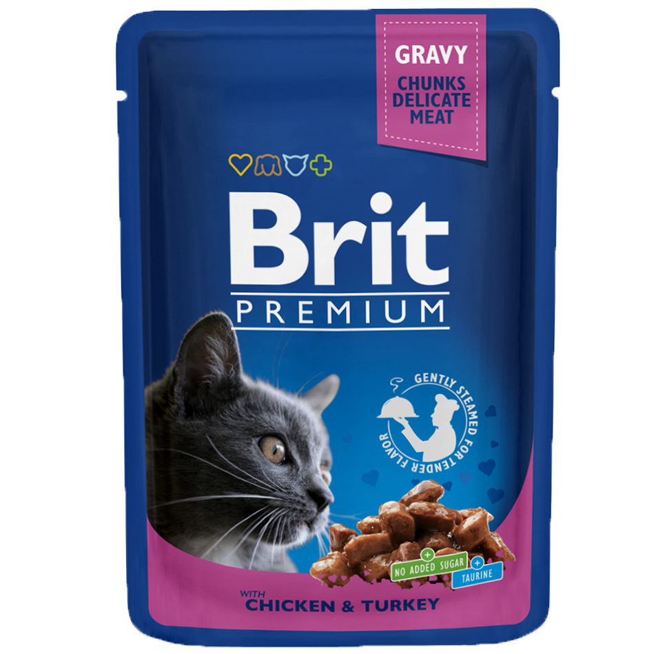 Brit Premium Pochon Poulet et Dinde pour chat 100g