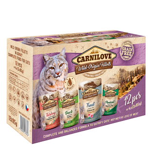Carnilove Cat Pouch MULTIPACK (Dinde | Canard | Truite | Faisan) 12 pcs