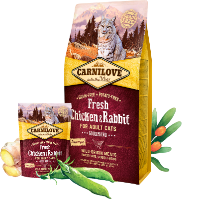 Carnilove Croquettes Cat Chicken Rabbit (Chat Poulet et Lapin) 2kg | 6kg - 2kg