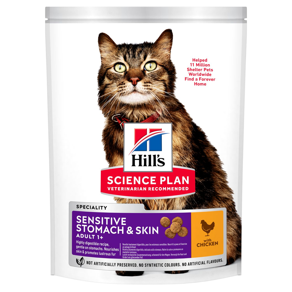 Hill’s Science Plan Croquettes Pour Chat Adulte Sensitive Stomach And Skin Au Poulet (1.5kg)