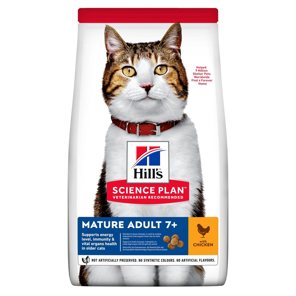 Hill's Science Plan Croquettes pour Chat Mature Adulte +7 Poulet (1.5kg)