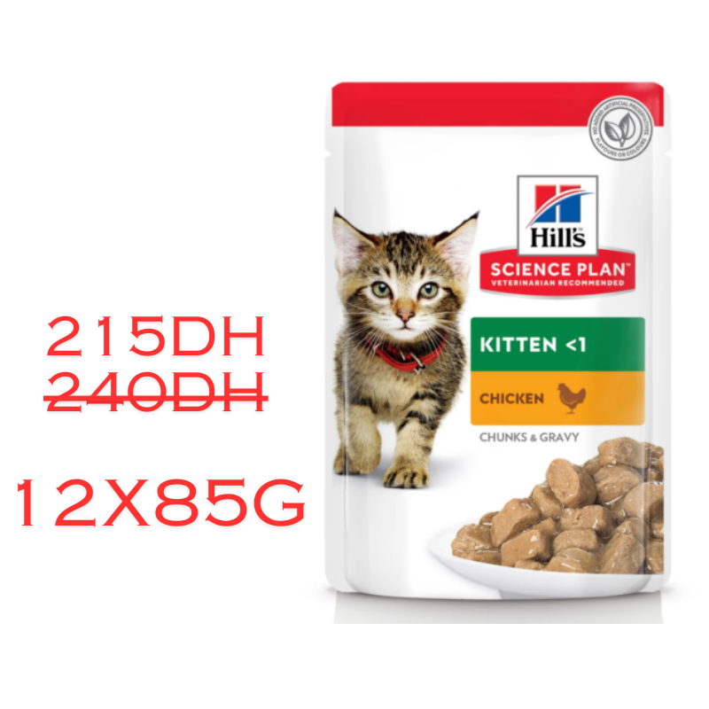 HILL'S SCIENCE PLAN Paté pour Chaton avec sauce au Poulet 12X85g