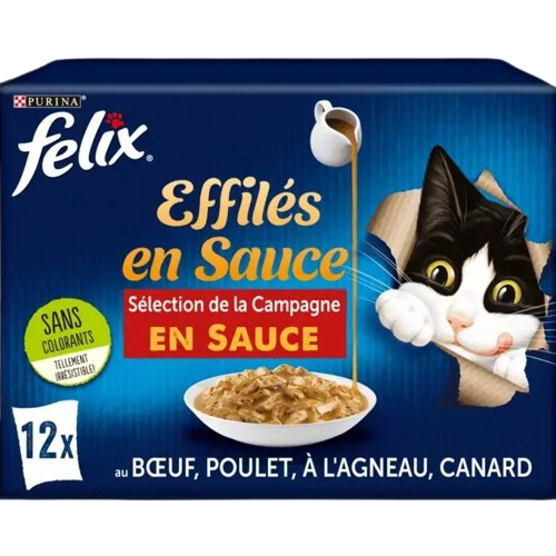 Purina Felix Tendres Effilés avec encore plus de Sauce Sélection de la Campagne 12x85g
