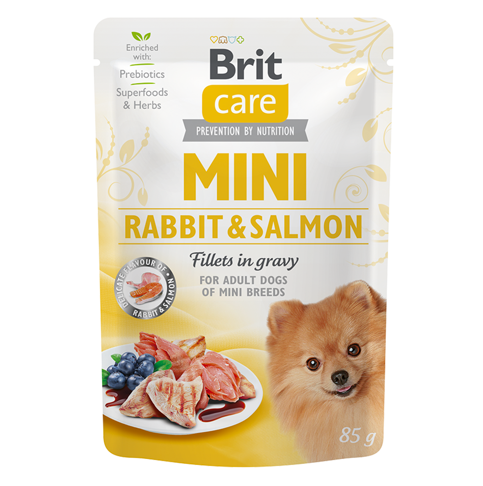 Brit Care Mini Rabbit and Salmon Fillets in Gravy (Lapin et Saumon) 85g
