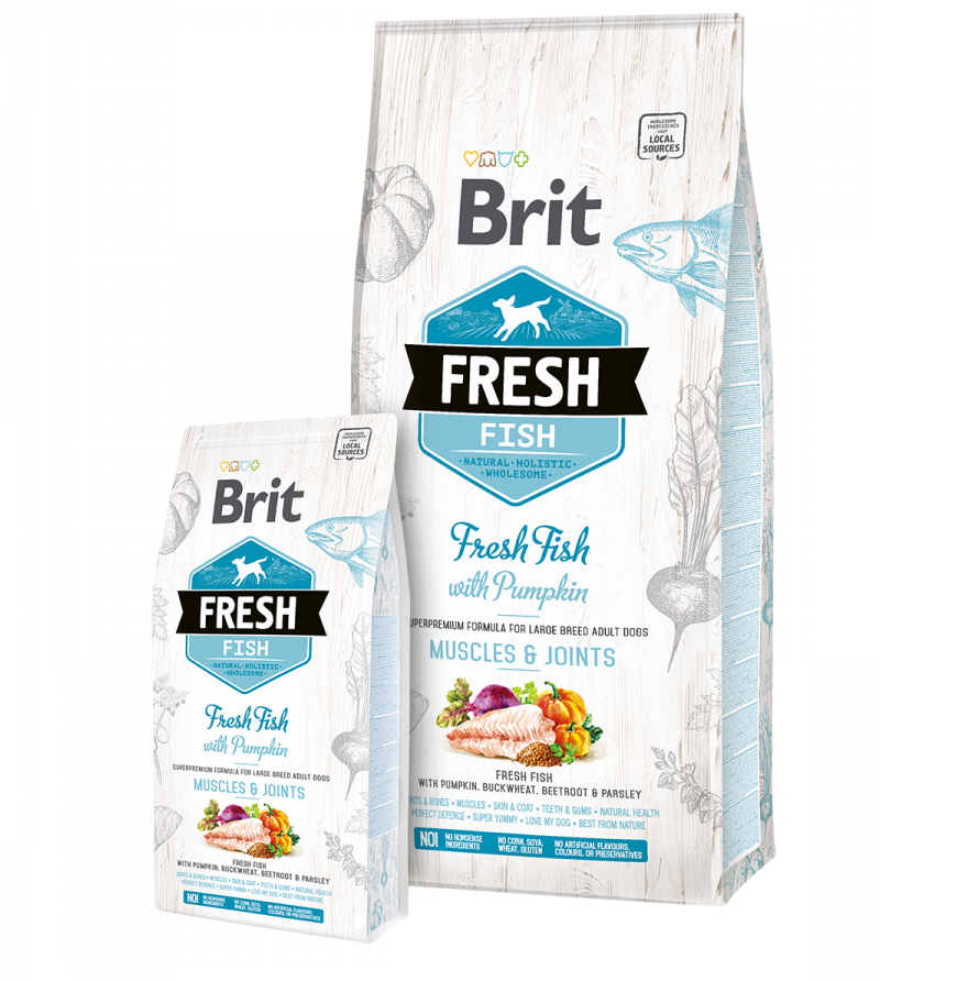 Brit Fresh Poisson avec Pumpkin Adulte grande race 12kg