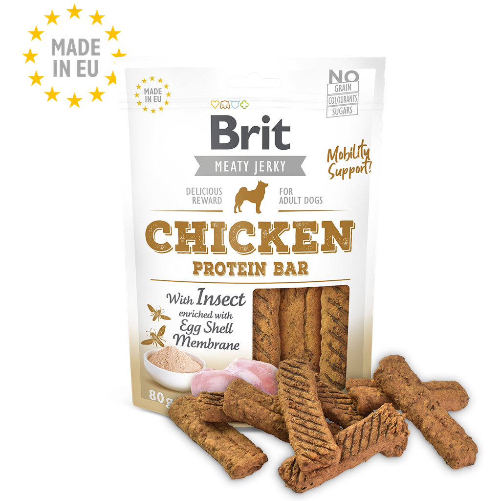 Brit Meat Jerky Snack– Poulet Protein bar (80g)