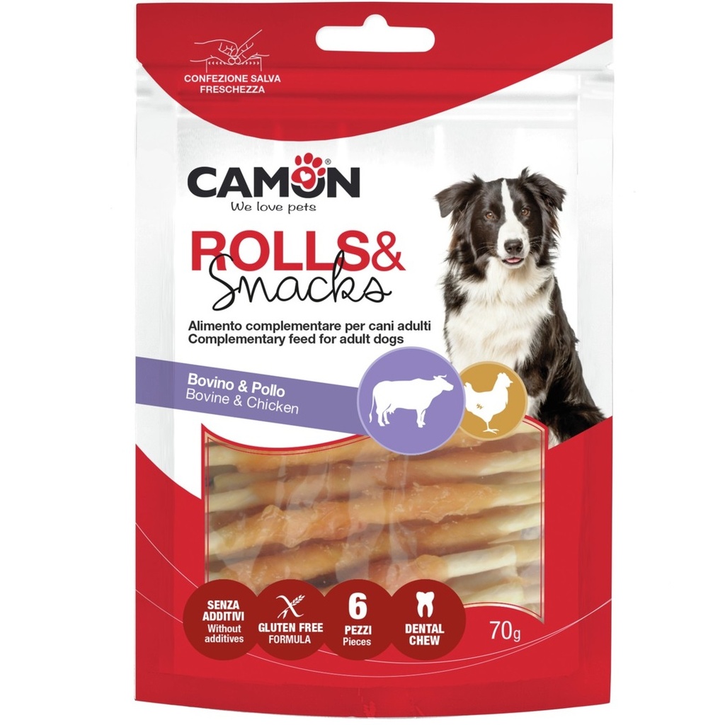Camon Rolls Snack Chicken Chien (Poulet) 6pcs
