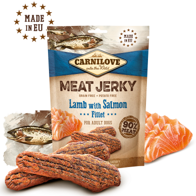 Carnilove Dog Meat Jerky Snack Lamb with Salmon Fillet (Agneau avec Saumon) 100g