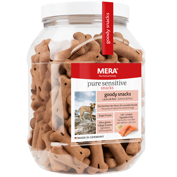 Mera Goody Snack Saumon et Riz pour chien 600g