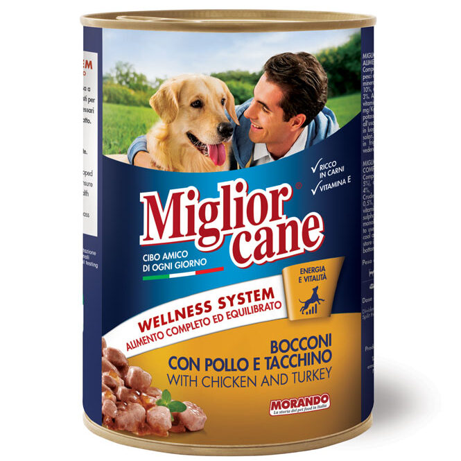 Miglior Cane Morceaux de Viande Poulet et Dinde avec Sauce 405 Grammes