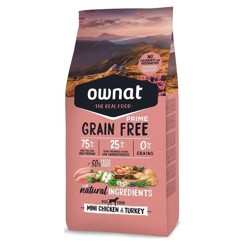 Ownat Grain Free Prime Mini Adult Poulet et Dinde 3kg
