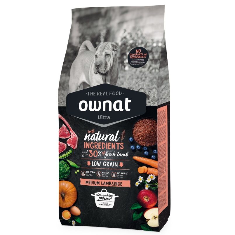Ownat Ultra Lamb and Rice pour Chien Adulte Sensible 14kg