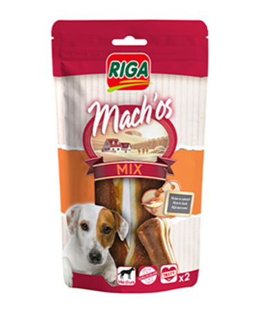 Riga Mach'Os / 2 os à mâcher de 10 cm au canard pour chiens moyens/grand