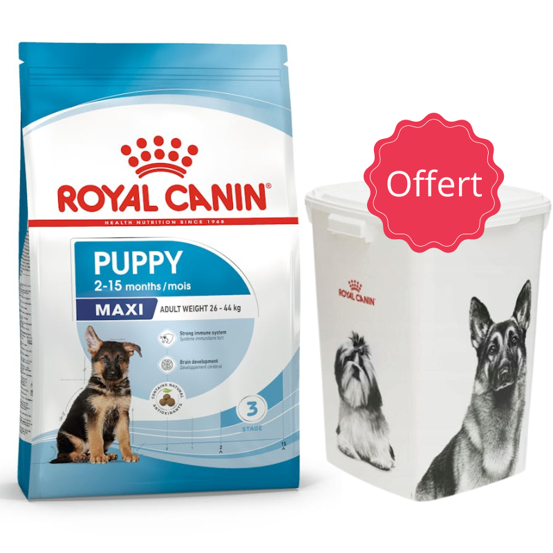 Royal Canin Maxi Puppy 15 Kg + Conteneur gratuit