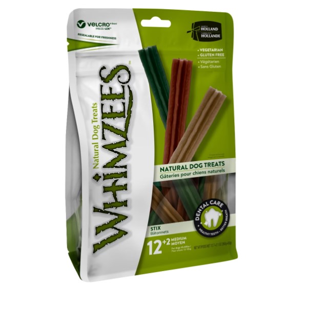 Snacks soin dentaire Stix 12+2 Race moyenne et grande (WHIMZEES)