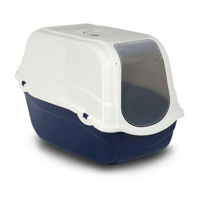 Bac à litière fermé pour chat - Bleu