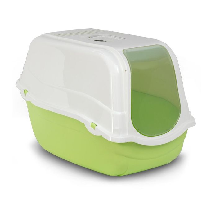 Bac à litière fermé pour chat - Vert