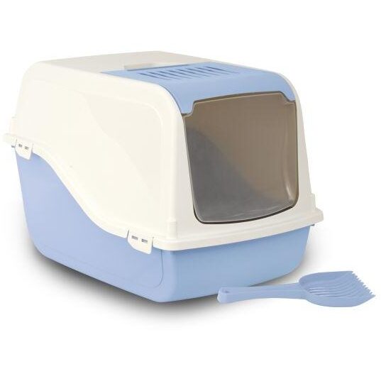 Bac à litière fermé pour chat Bleu | Violet | Jaune - Bleu