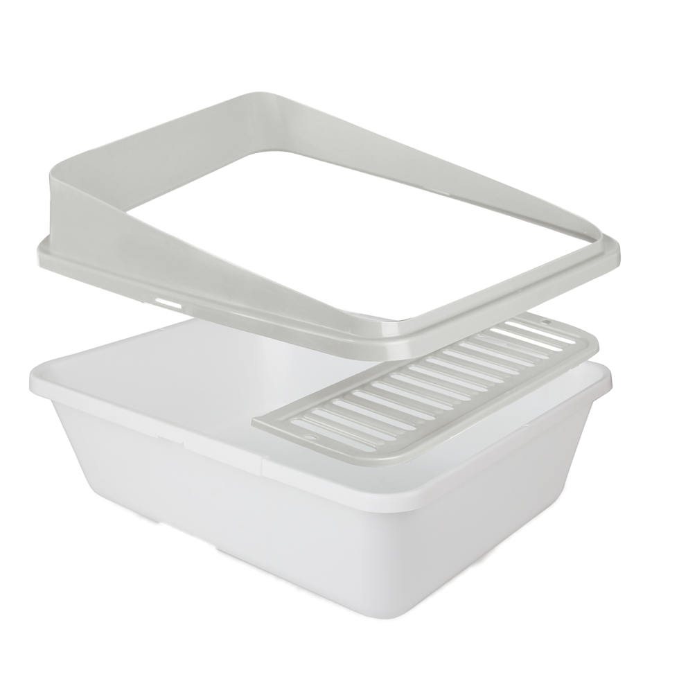 Bac à litière grande taille avec grille filtrante