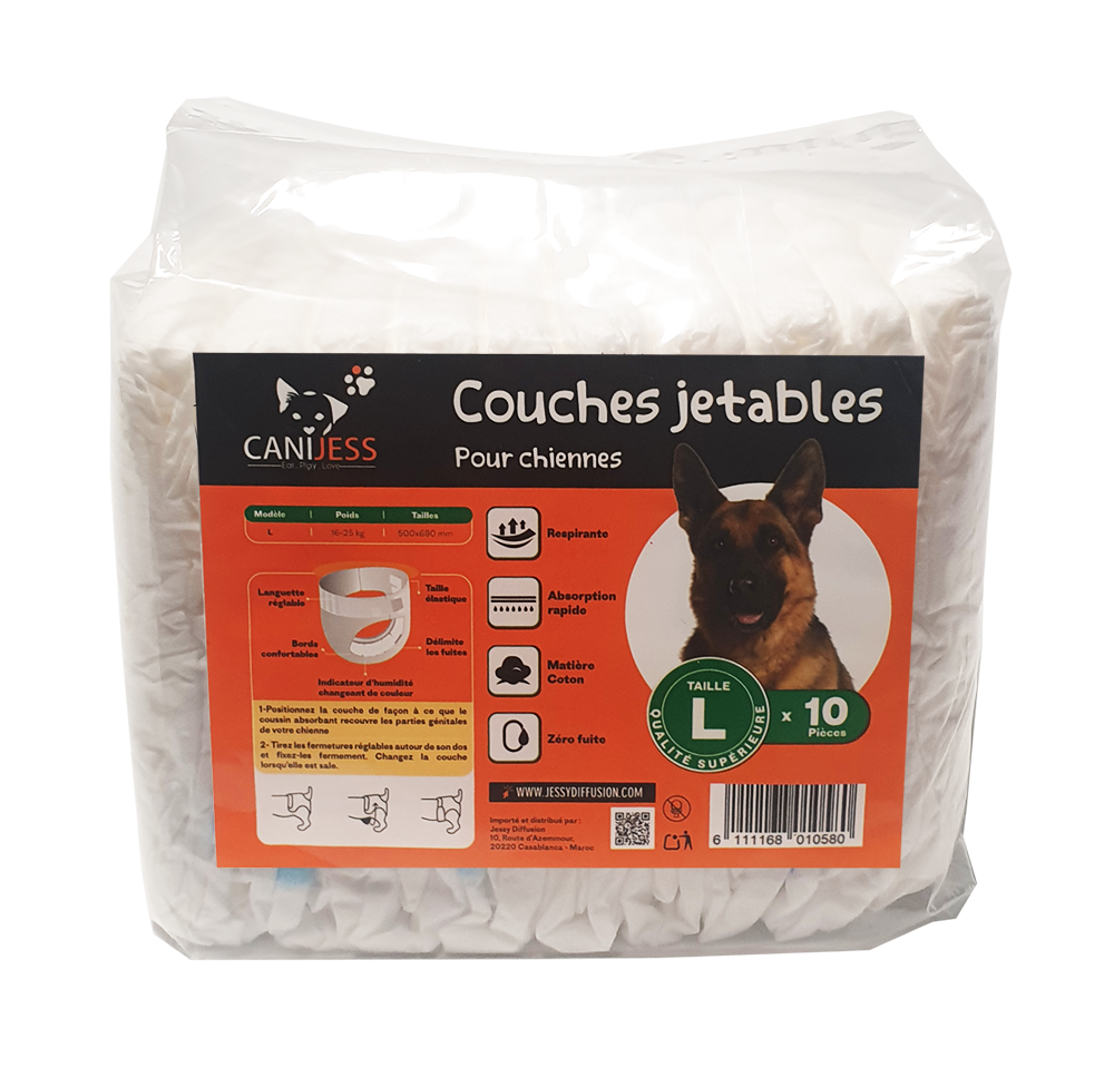 Couches jetables x 10 Canijess S / M / L - L