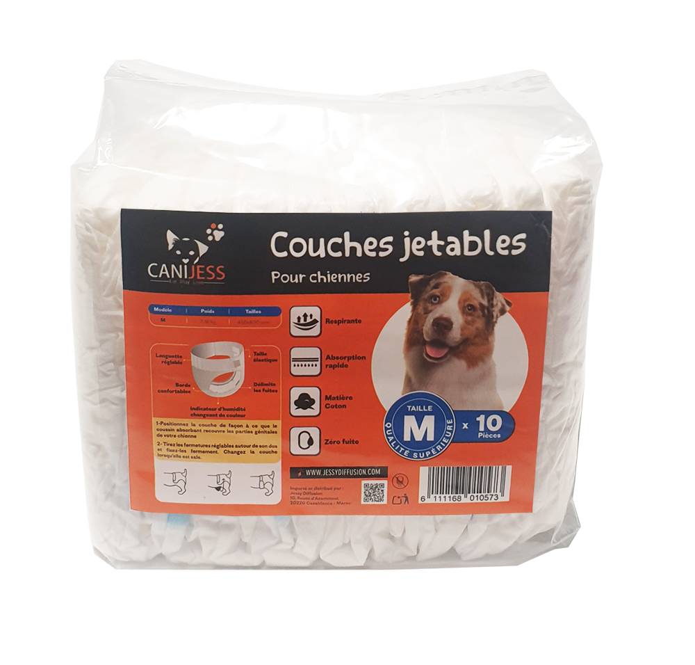 Couches jetables x 10 Canijess S / M / L - M