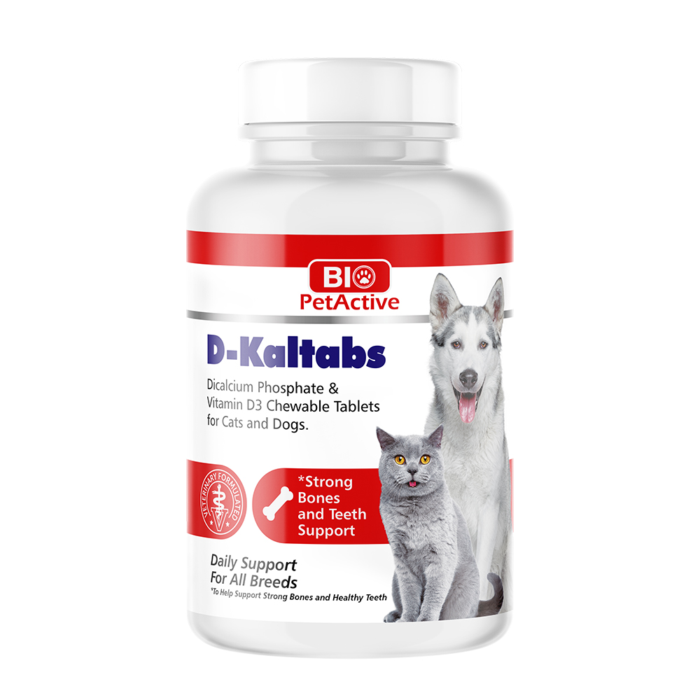 D-kaltabs - 84 Comprimés Calcium et à la vitamine D3 pour chats et chiens - Bio PetActive