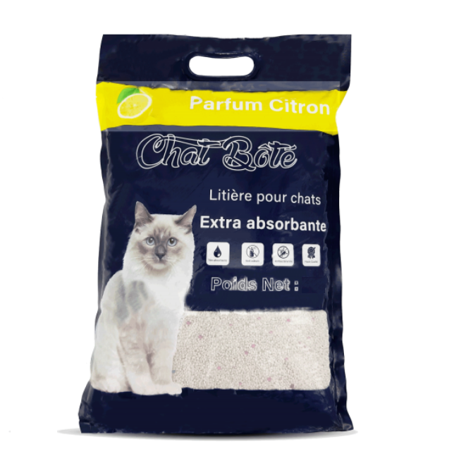 Litière parfumée agglomérant et absorbante chat botté (5L | 10L) - Citron, 5L