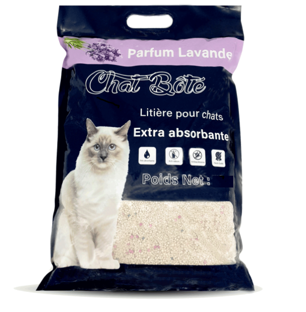Litière parfumée agglomérant et absorbante chat botté (5L | 10L) - Lavande, 10L