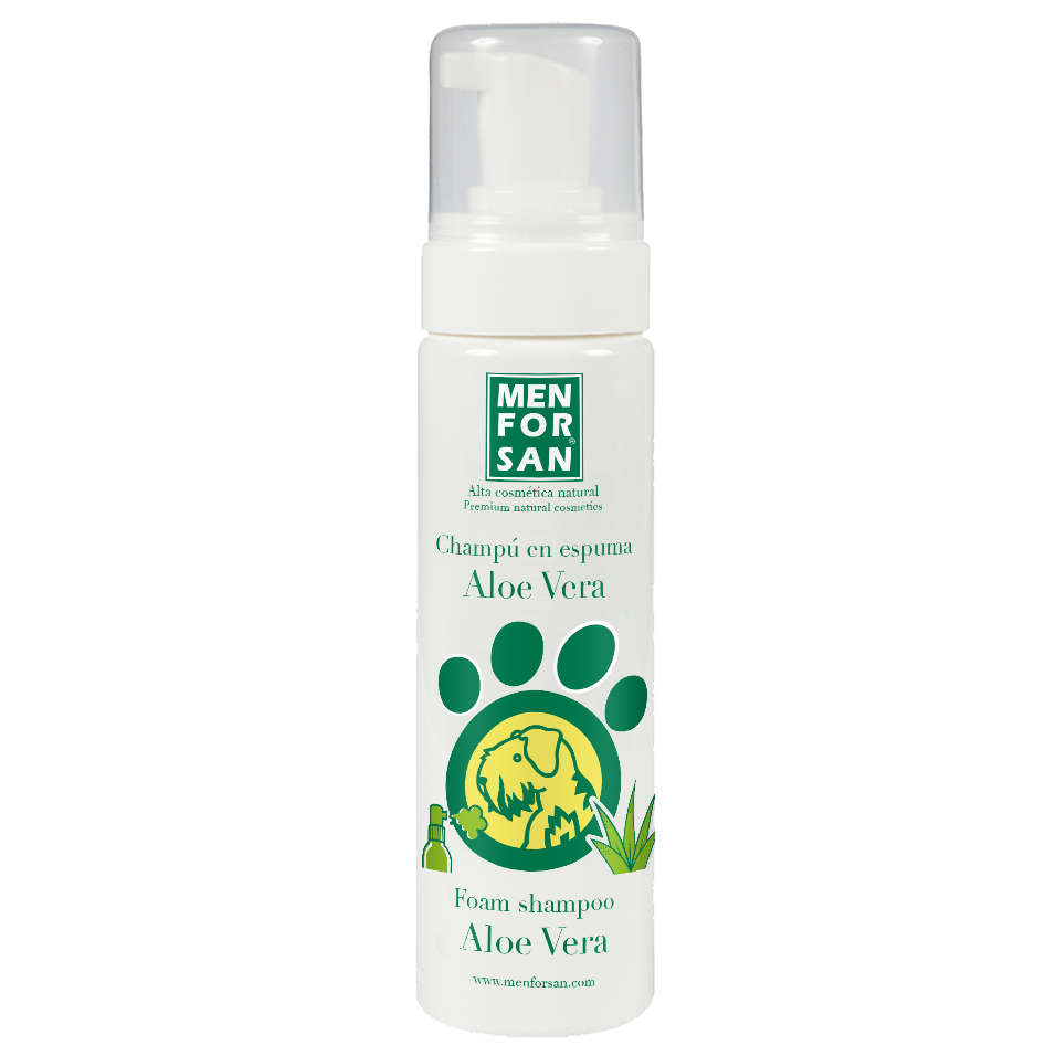 Shampoing sans eaux (mousse) à l'aloe vera pour chiens/chats 200ml MEN FOR SAN