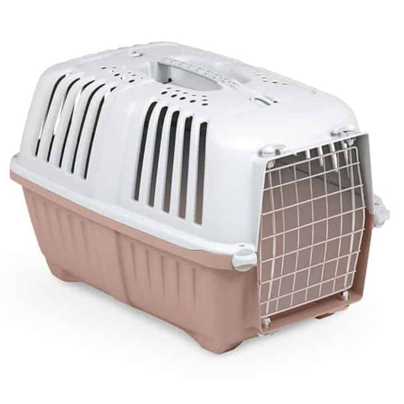 Caisse de transport pour chat et petit chien (Rose, Bleu et Vert) - Gris/Rose