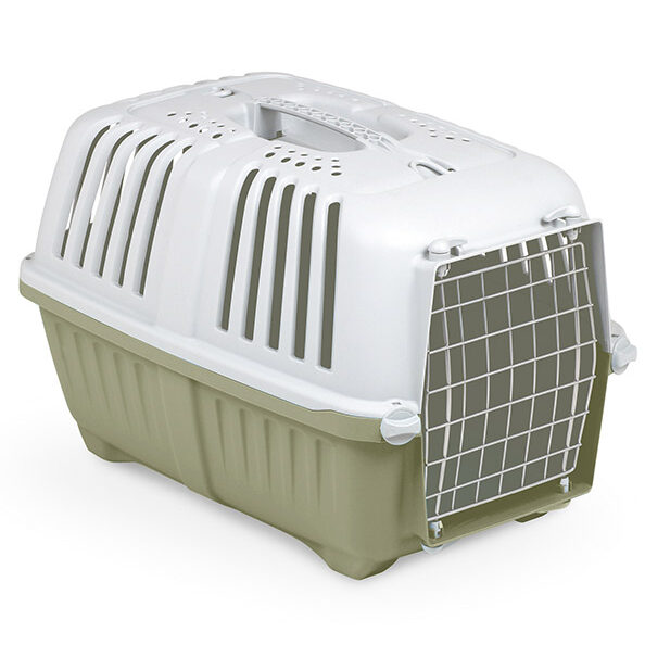 Caisse de transport pour chat et petit chien (Rose, Bleu et Vert) - Gris/Vert