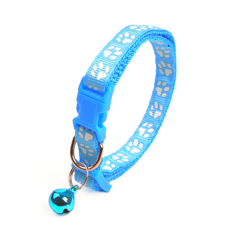 Collier réglable avec cloche pour chat - Bleu ciel