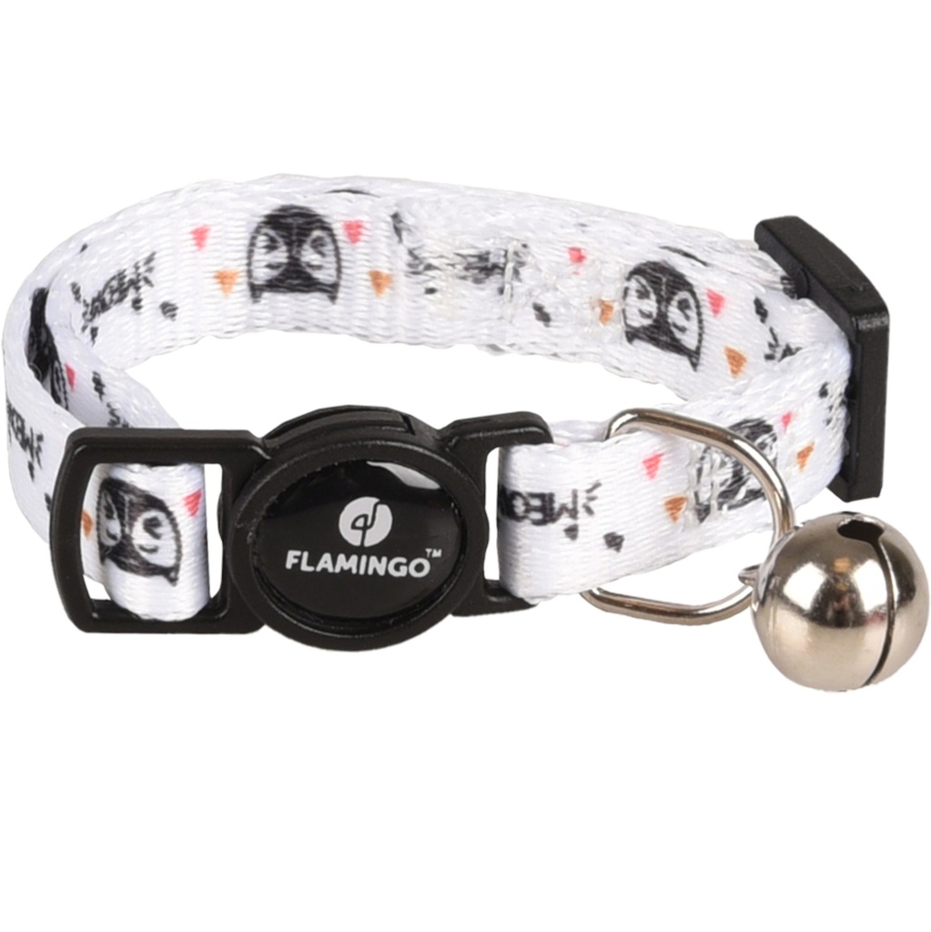 Flamingo Collier Chaton Simba Plusieurs couleurs ( Noir | Blanc | Rouge) - Blanc