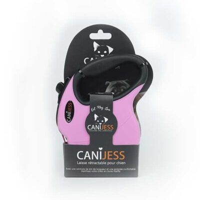 Laisse Rétractable Chien (ou chat) de 10kg Rose - 4m
