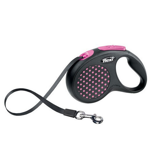 Laisse Retractable FLEXI Rose Design 25kg - 5m