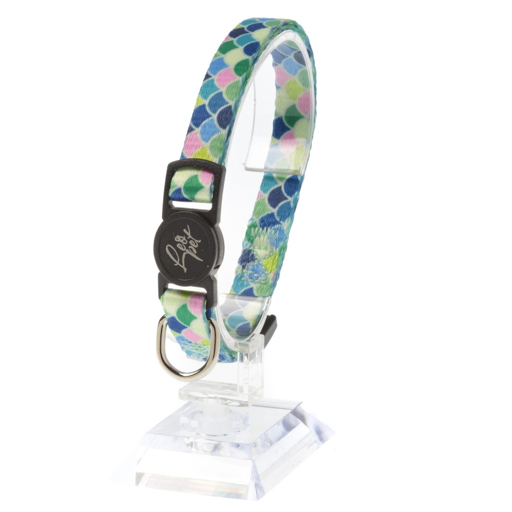 Leo Pet Collier Chat Arlequin 20-35cm (Orange ou Bleu) - Bleu