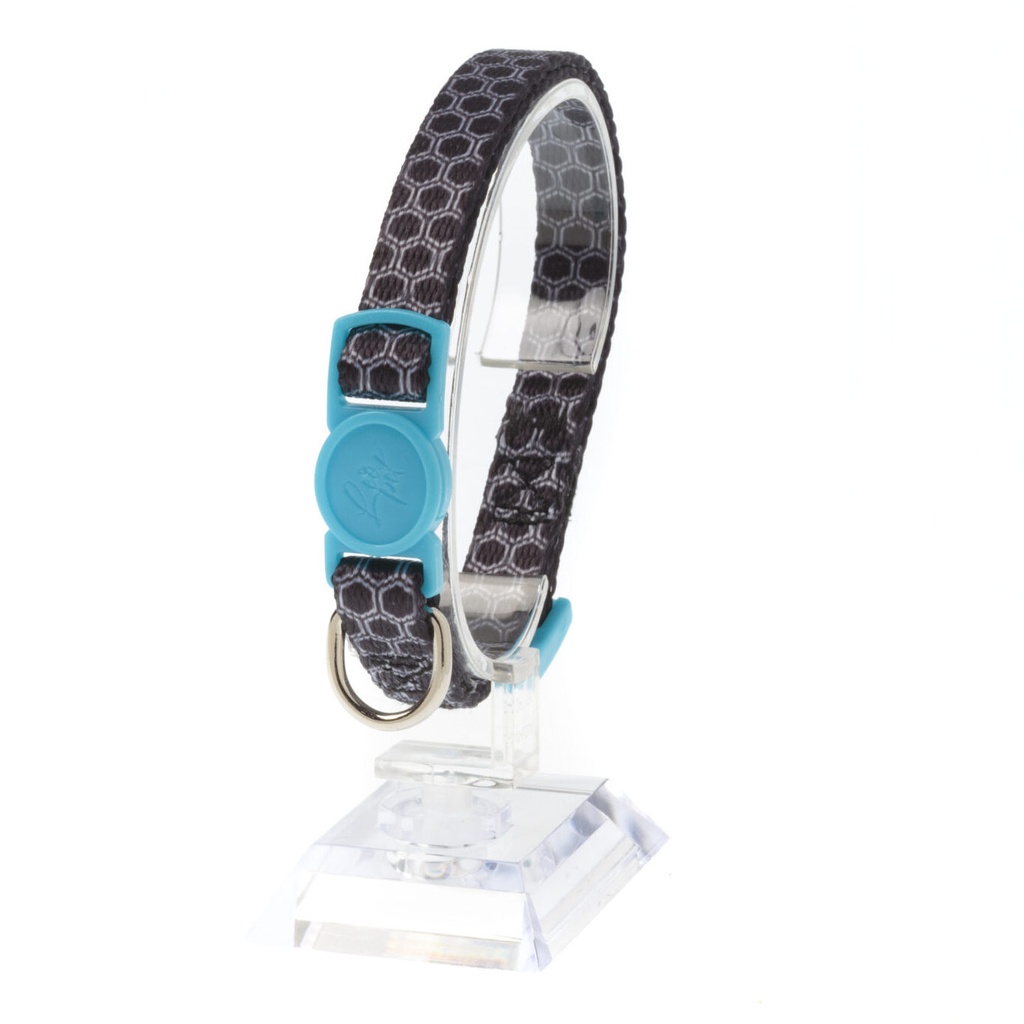 Leo Pet Collier Chat Hexagone 20-35cm (Mauve ou Noir) - Noir