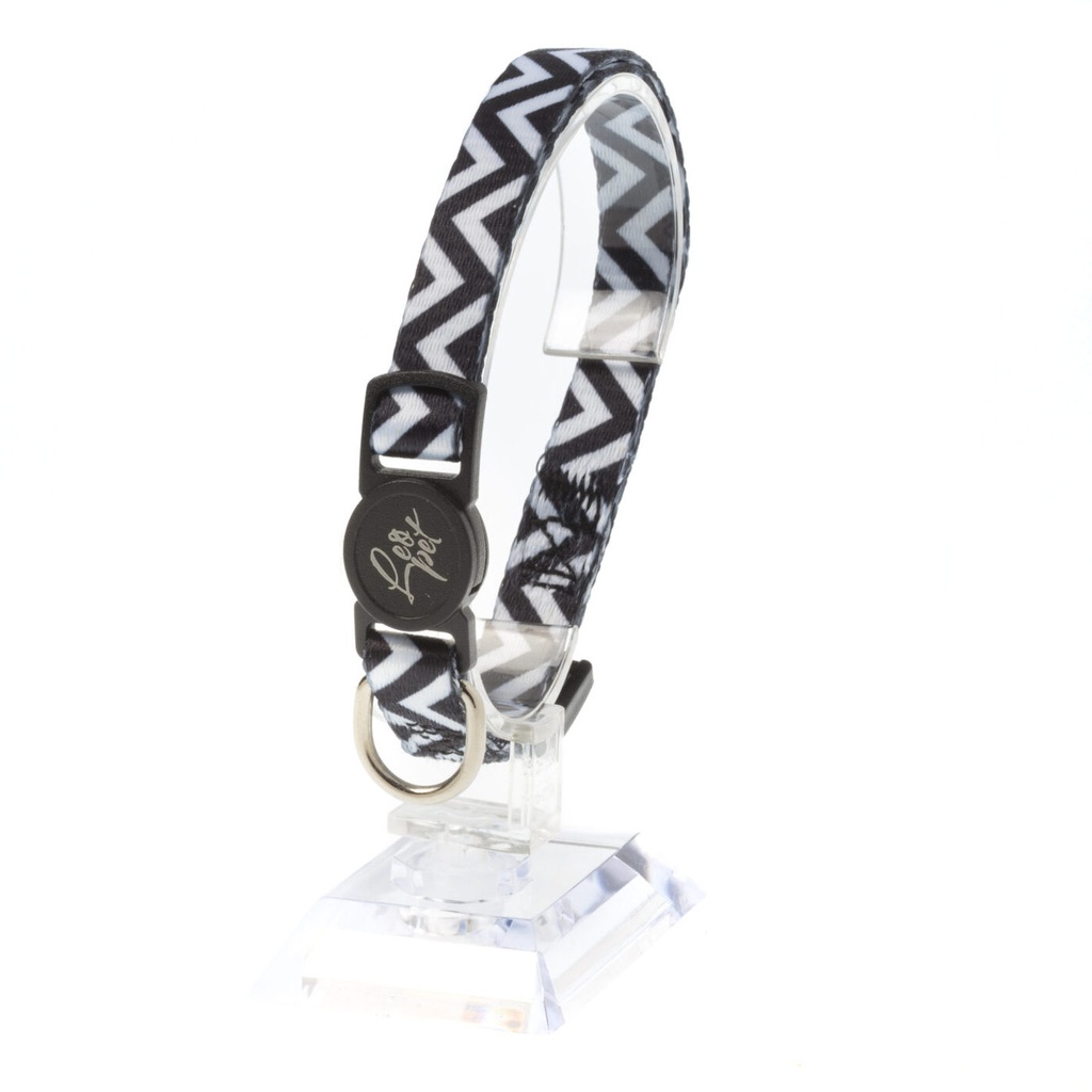 Leo Pet Collier Chat Mosaïque 20-35cm (Rouge ou Noir) - Noir