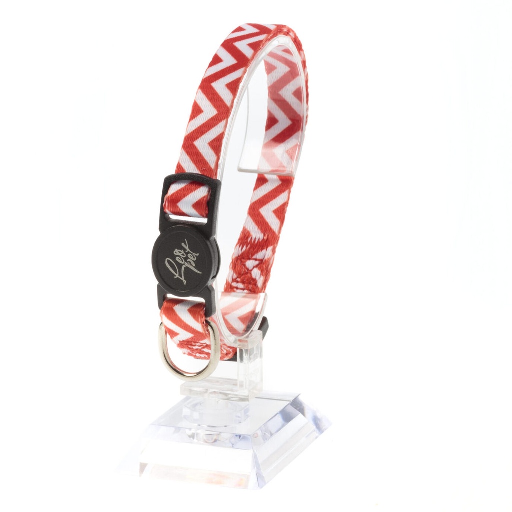 Leo Pet Collier Chat Mosaïque 20-35cm (Rouge ou Noir) - Rouge