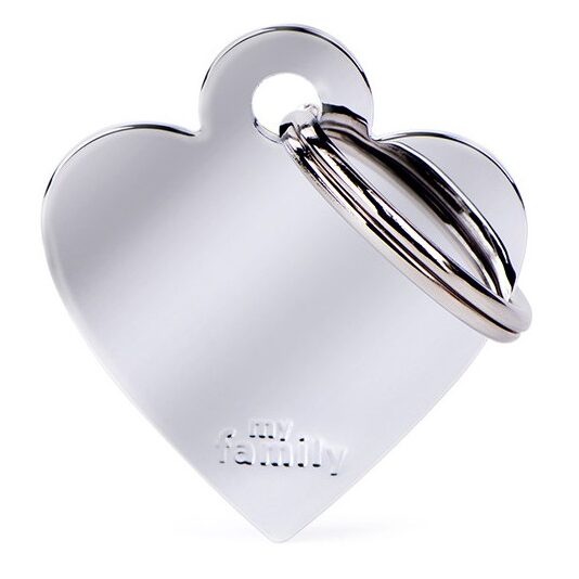 Médaille Basic Cœur Petit en Laiton Chromé