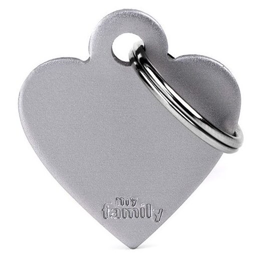 Médaille Basic Cœur Petit Gris en Aluminium