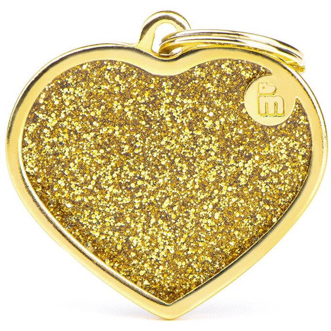 Médaille Shine Cœur Grand Glitter Dorée