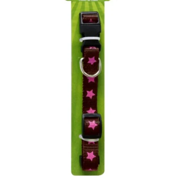 Collier pour Grand Chien Etoile Rose et Vert 75cm - Etoile Rose