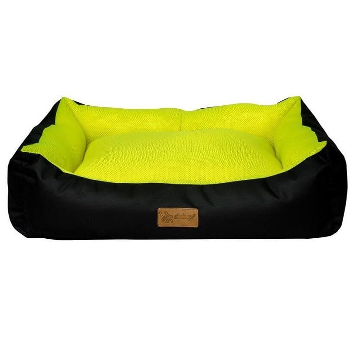 Lit Couchage MEDIUM Premium Tissu Jaune/Noir Canijess 62cm x 44cm x 22 cm