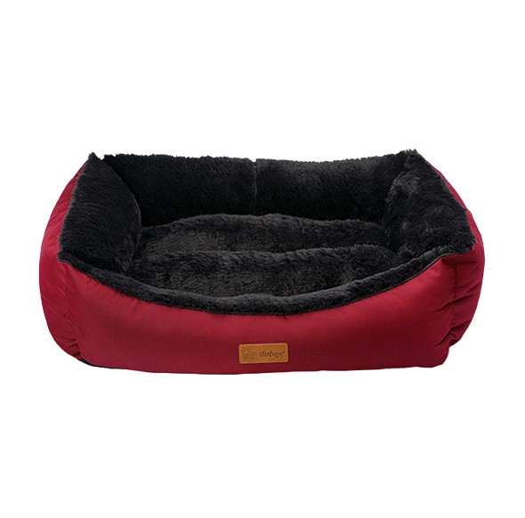 Lit premium Chat/Chien Canijess ultradoux (62x44x22cm) Grenat/Noir