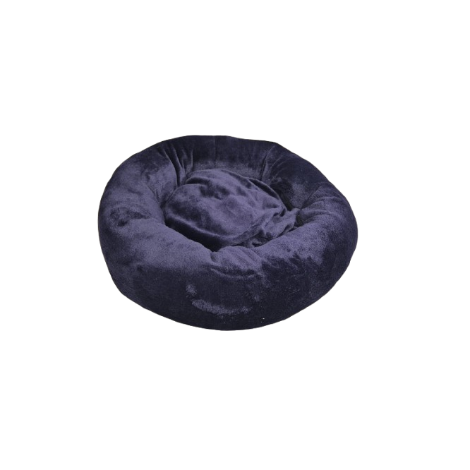 Lit Rond en Doudou Velours Ultra Doux pour Chat et Petit Chien - Diamètre 50 cm - Mauve