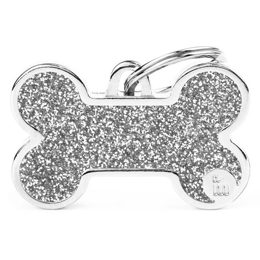 Médaille Shine Os Grand Glitter Gris