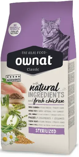 OWNAT Aliment Sec pour Chat CLASSIQUE STERILISED CHATS 15 kg