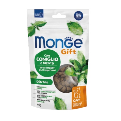 [monge-gift-friandises-dentaires-chat-lapin-menthe] Monge Gift Friandises Dentaires Croquantes Chat – Lapin & Menthe